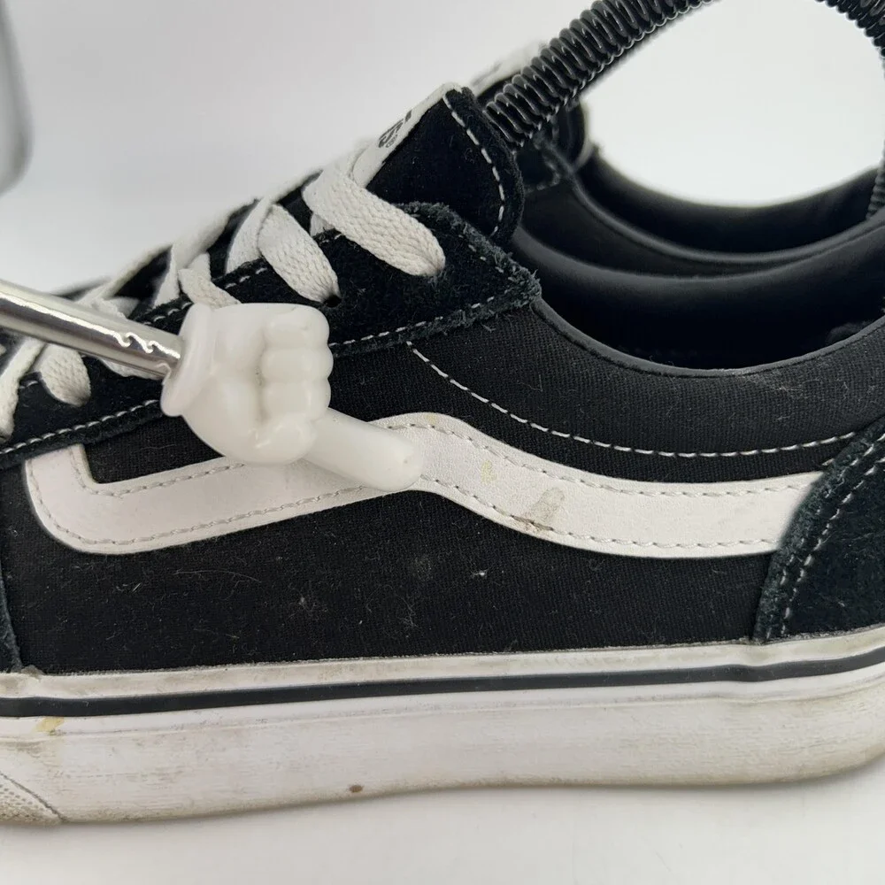 Vans Old Skool Shoes Womens Size 6 Black White Suede Canvas Skate Sneakers
